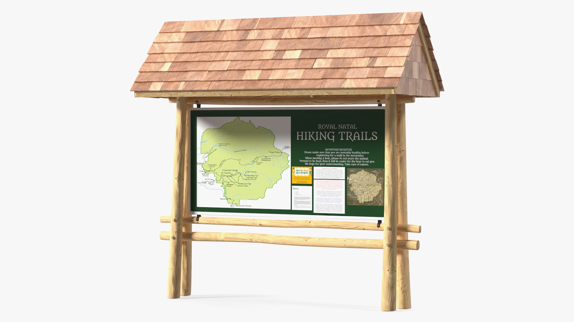 Hiking Information Board with Winter Men Sportswear Collection 3D model preview