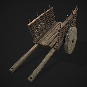 Wooden Cart Planked Hinges model