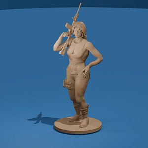 Mercenary Babe Urban Huntress 3D model