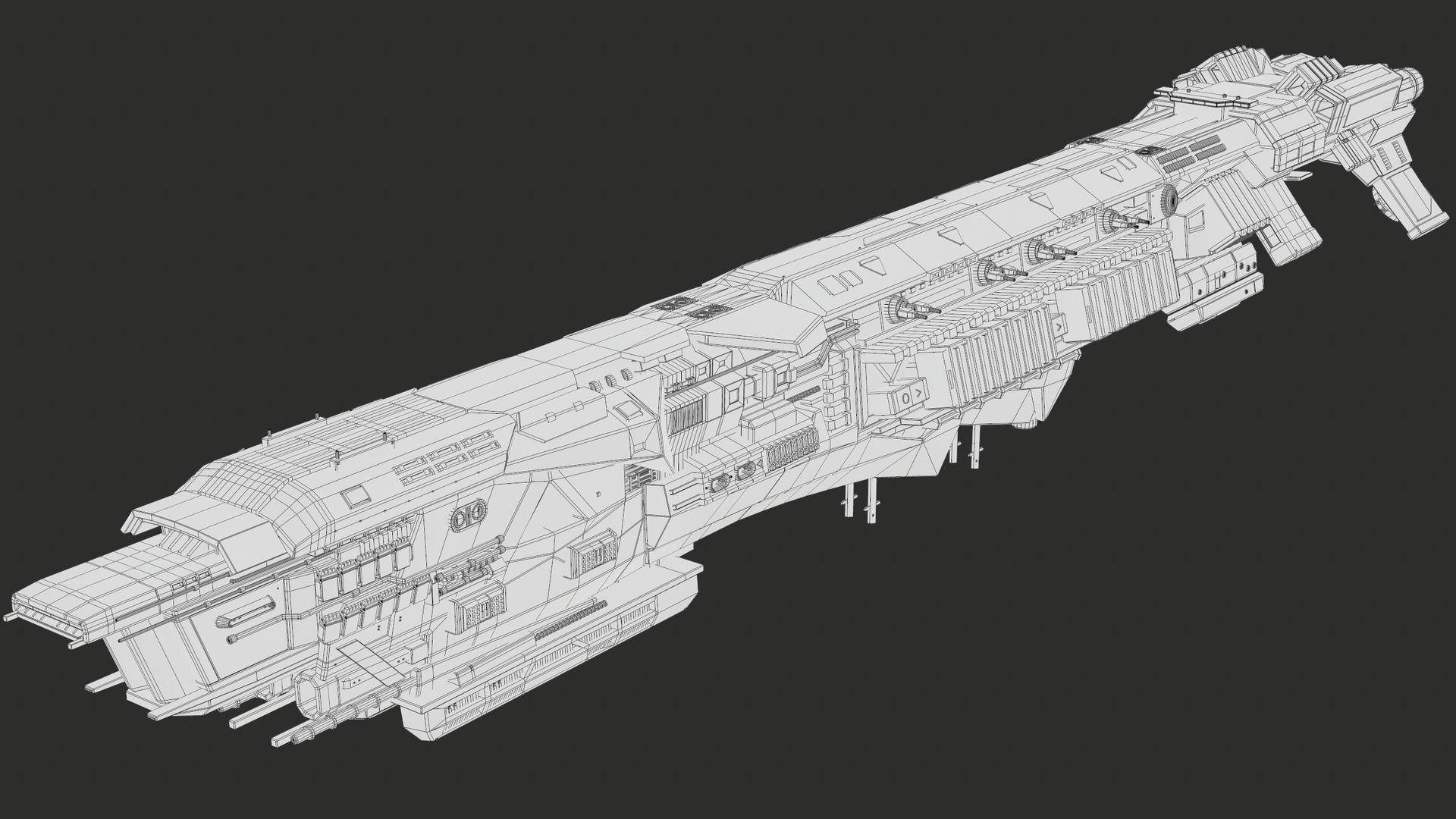 Sci Fi Capital Destroyer Spaceship Rigged 3D - TurboSquid 1726578