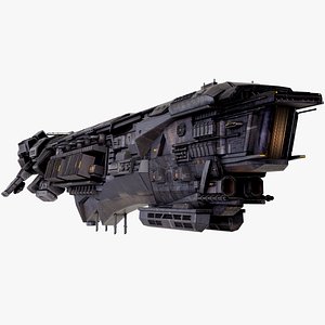 Sci Fi Capital Destroyer Spaceship Rigged