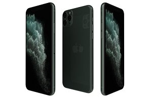 Apple iPhone 11 Pro Midnight Green Low Poly 3D