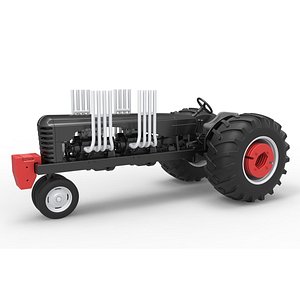 3D Vintage Small block Pulling tractor Version 3 Scale 1 to 25 model