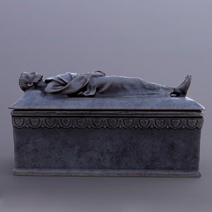 Medieval stone sarcophagus 3D model