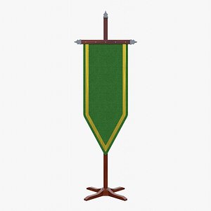 Banner with Stand Cone Green 3D model