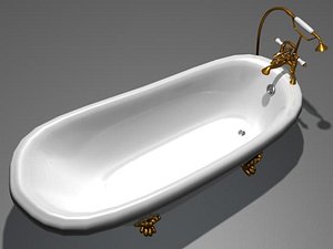 3d model antique bathtub