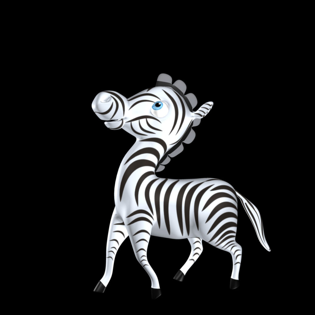 zebra walk cycle obj