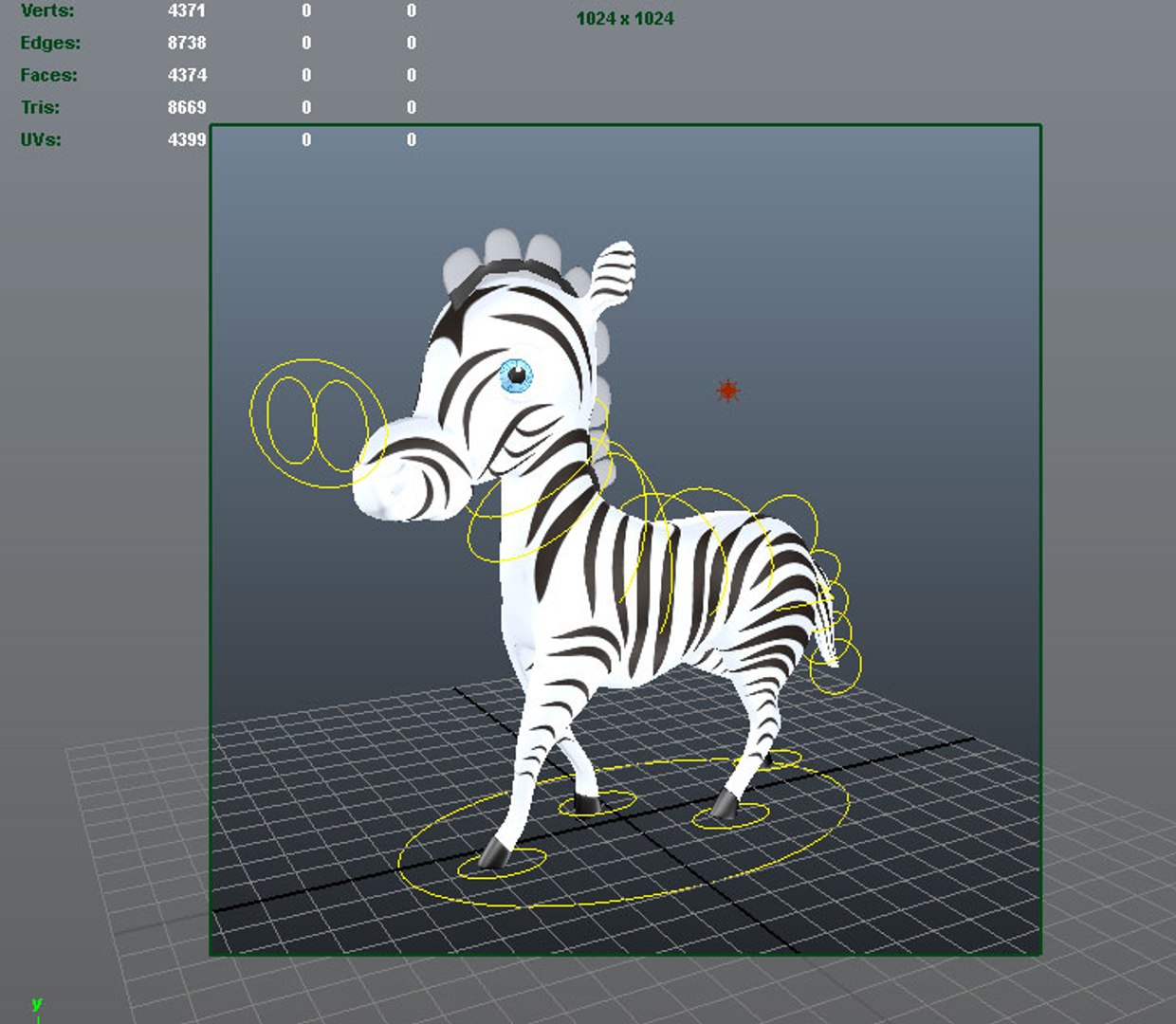 Zebra Walk Cycle Obj