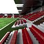 Kleines modernes Fußballstadion. Fußball