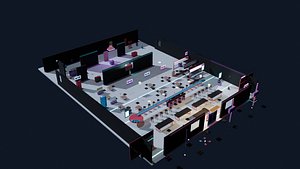 CyberSushiCafe - 100 Low Poly Cyberpunk Sushi 3D Assets Game Ready PBR BLEND FBX GLB 3D model