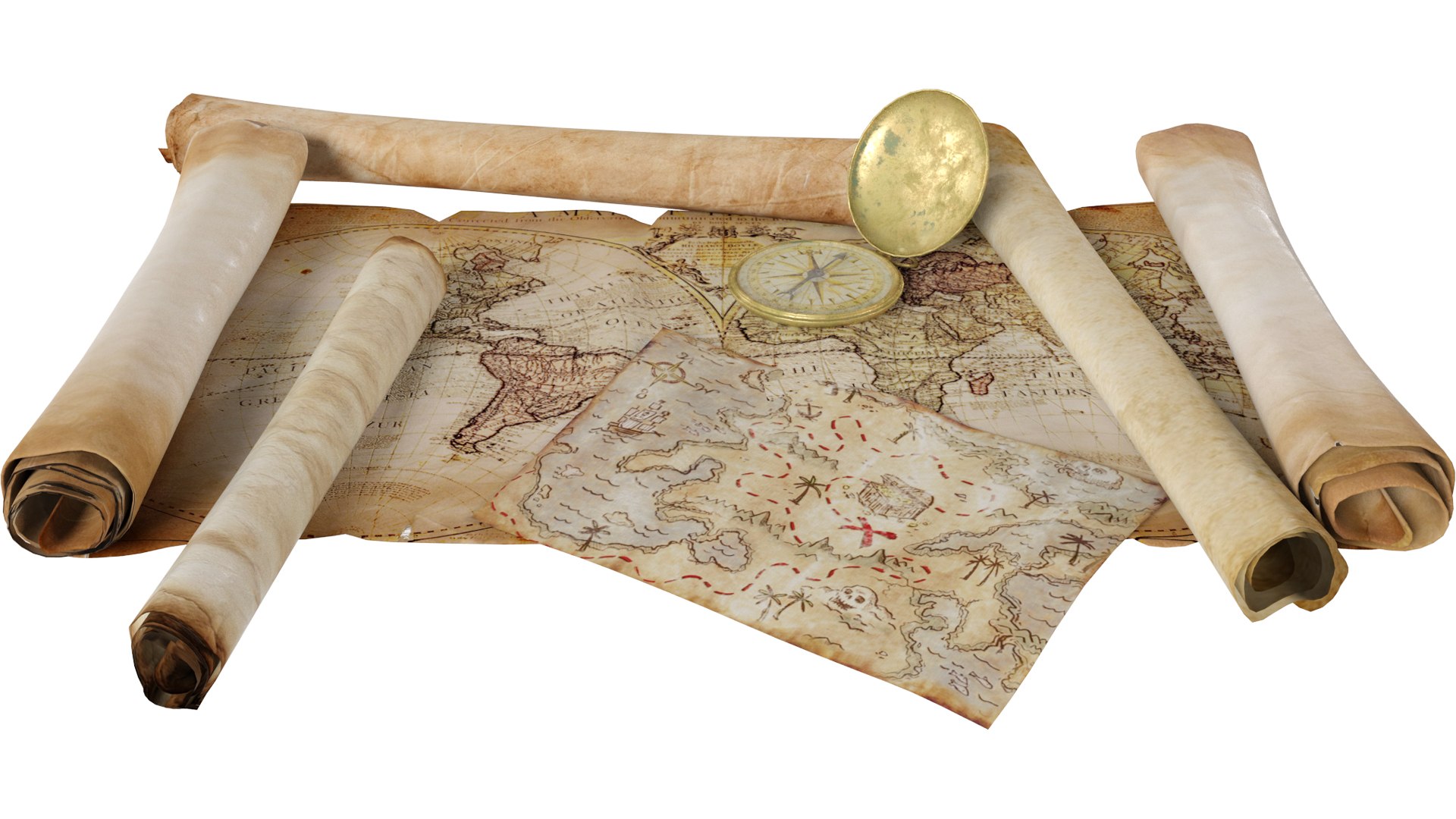 Parchment Scroll Papirus Map 3d Model - Turbosquid 2005909