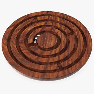 3D Round Wooden Marble Labyrinth Game