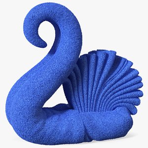 Art Towel Swan Blue Fur