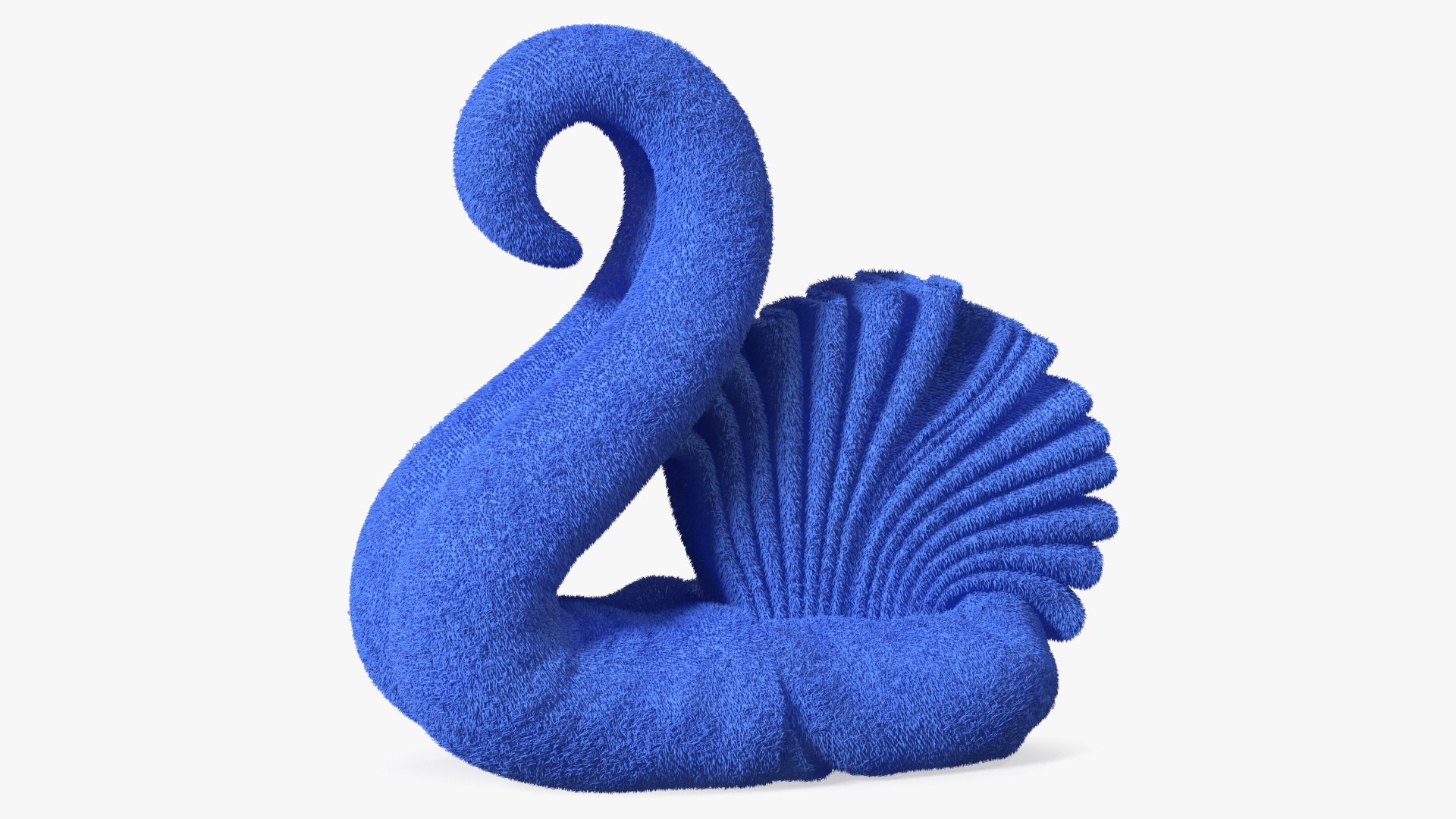 Art Towel Swan Blue Fur 3D model preview