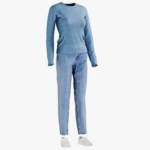 Womens Jeans Pullover Sneakers 1