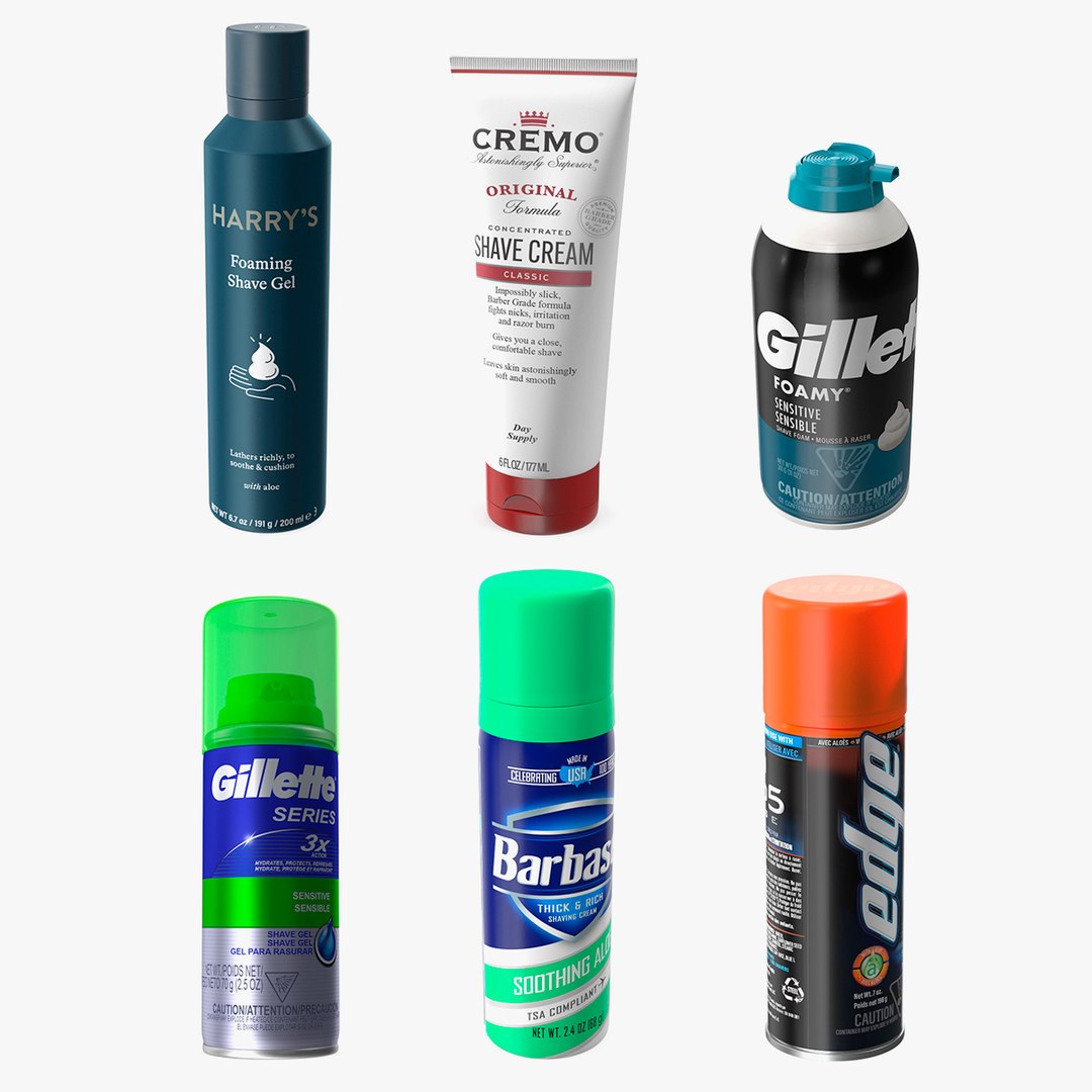Shaving Creams Collection 4 3D model preview