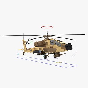ah64a apache helicopter desert 3d model