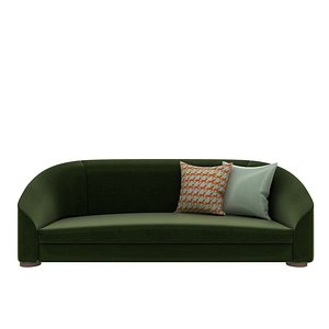 Sofa green velvet 3D model