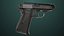 Pistola 05 preta com todas as texturas PBR Unity UE incluídas