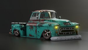 3D 1956 Chevrolet 3100 Pickup Truck Low-poly