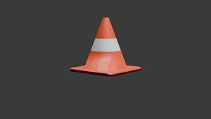 3D Low Poly Traffic Cone Game Ready Road Safety Cone model