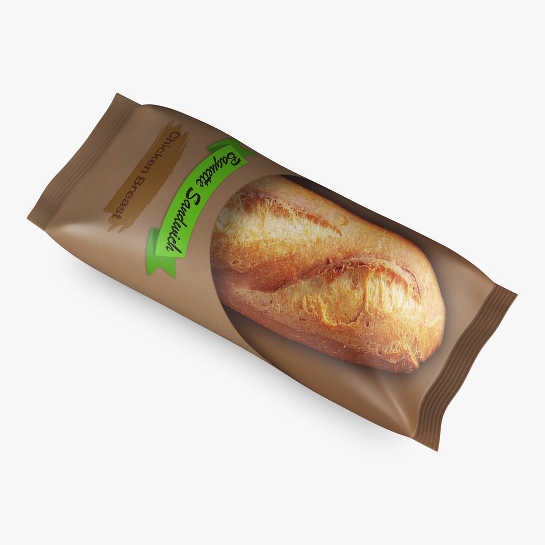 3D Baguette Sandwich Packaging Simple M 1 - TurboSquid 2132480