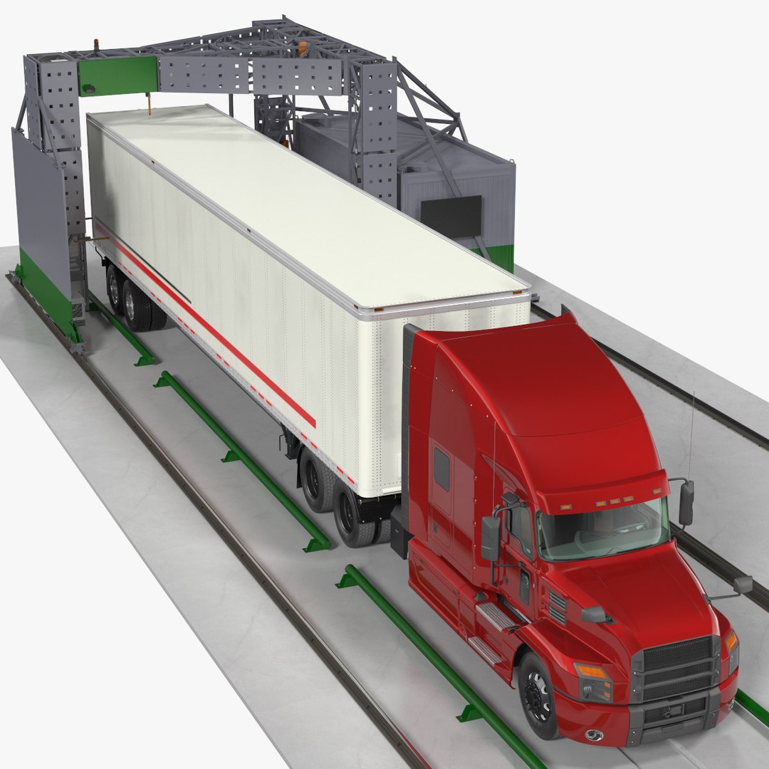 Gantry Inspection System with Semi Trailer Truck 3D model preview