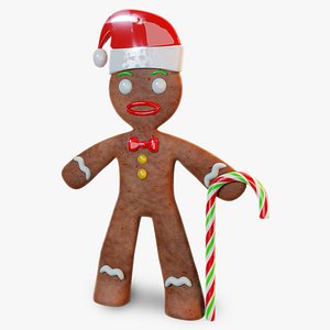 blender gingerbread man rigged 3D model