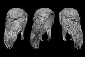 3D female hair