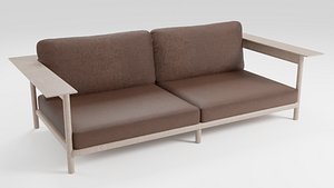 Simple sofa in brown tones in Japanese style