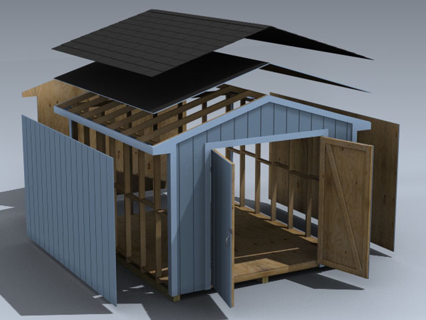 3d Shed Storage Woodshed Model