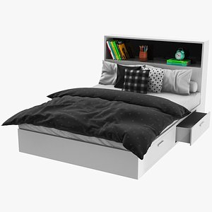 Children Bed Black And White 3D model