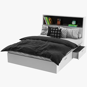 Children Bed Black And White