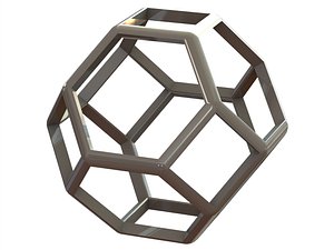 Wireframe Shape Truncated Octahedron 3D model