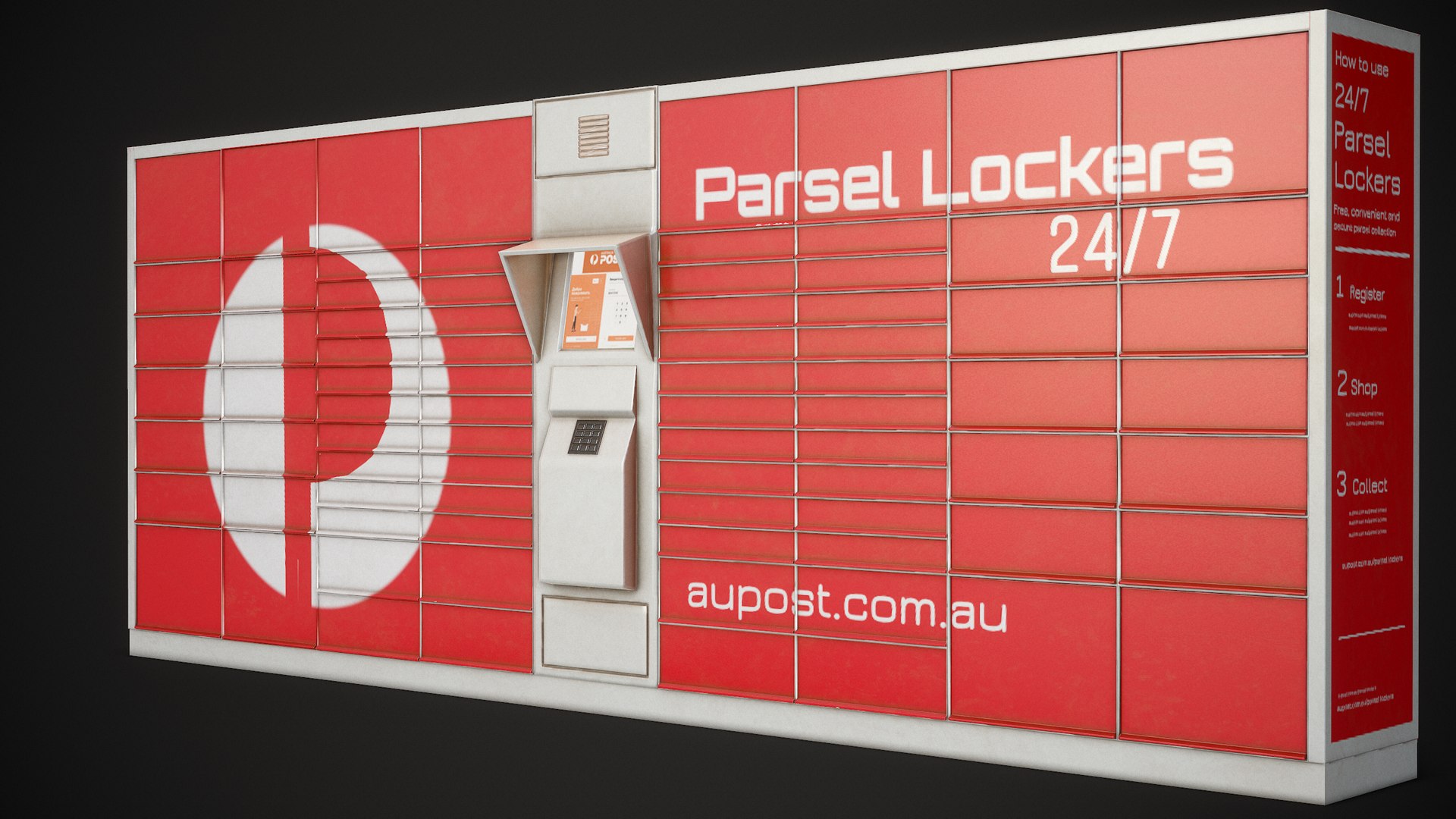 Post parcel locker 3D model TurboSquid 1679573