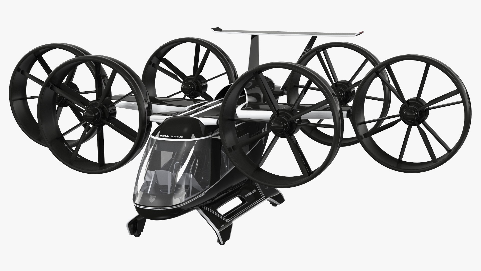 Flying Taxi Bell Nexus Simple Interior Rigged 3D model preview