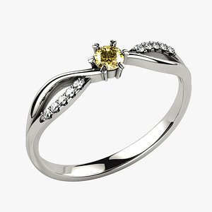 3mm Citrine Fashion Gold Ring