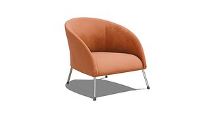 Suede Leather Single Seater Lounge Chair model