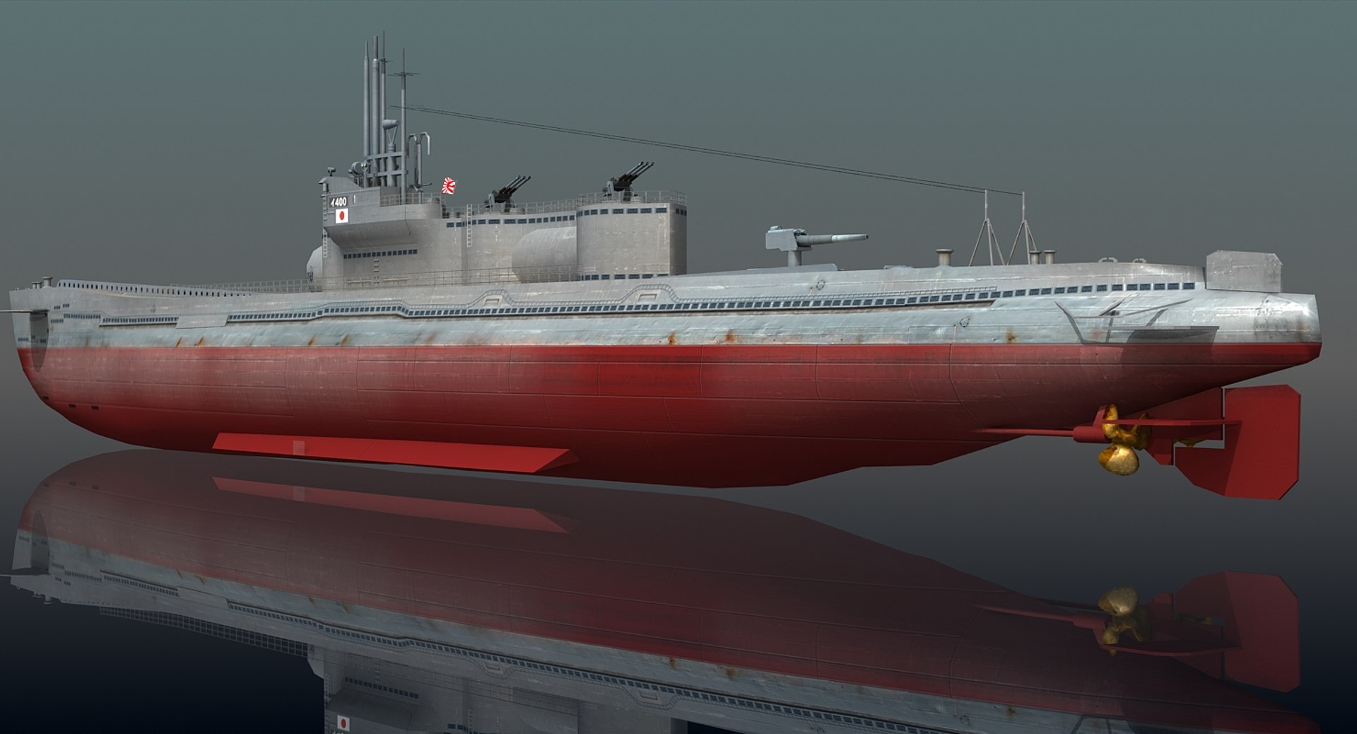 I-400 submarine 3D model - TurboSquid 1340541