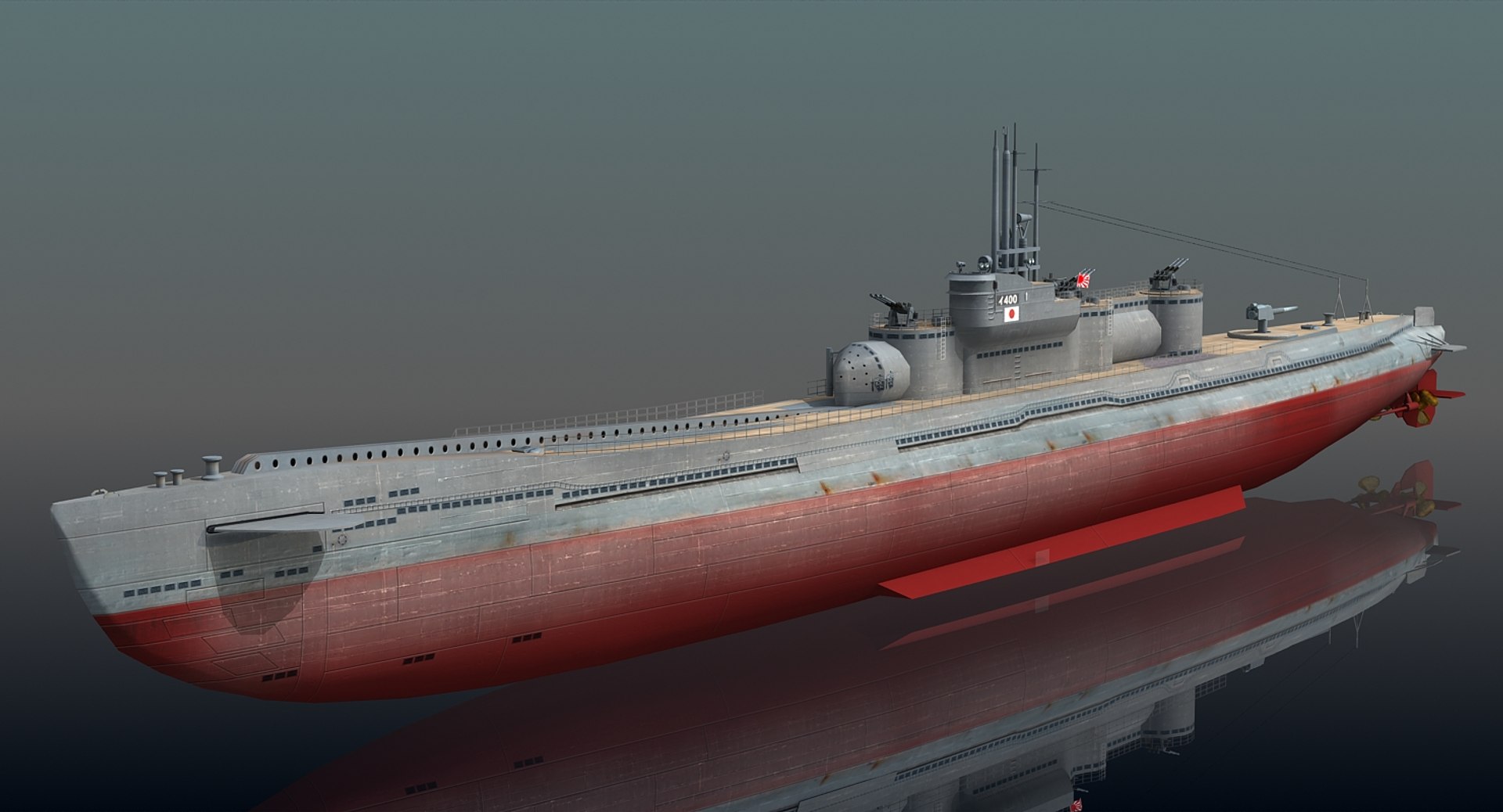 I-400 submarine 3D model - TurboSquid 1340541