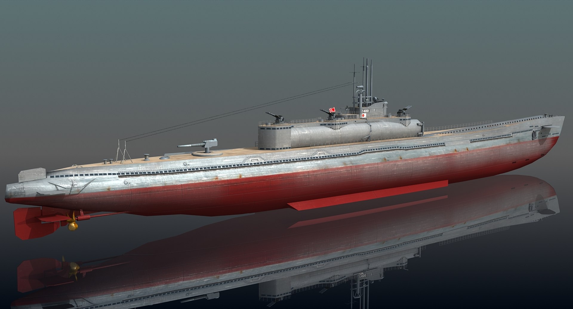 I-400 submarine 3D model - TurboSquid 1340541