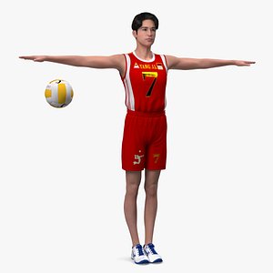 Chinese Volleyball Player Rigged model