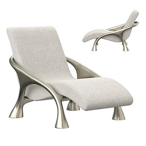 Yaka White Gold Lounge Chair