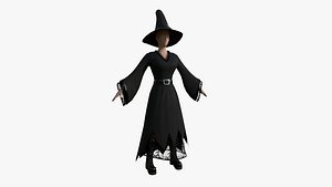 3D Female Witch Outfit A01 - Character Clothing Design model