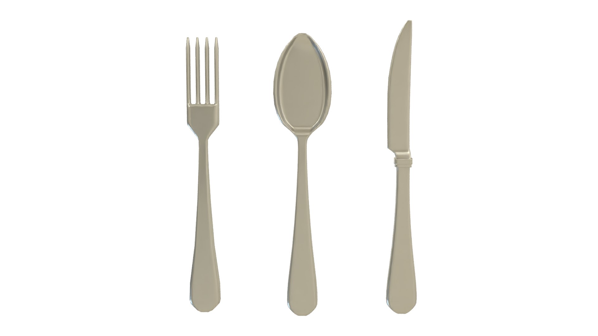 Silverware Set Fork Spoon And Knife model - TurboSquid 2108602