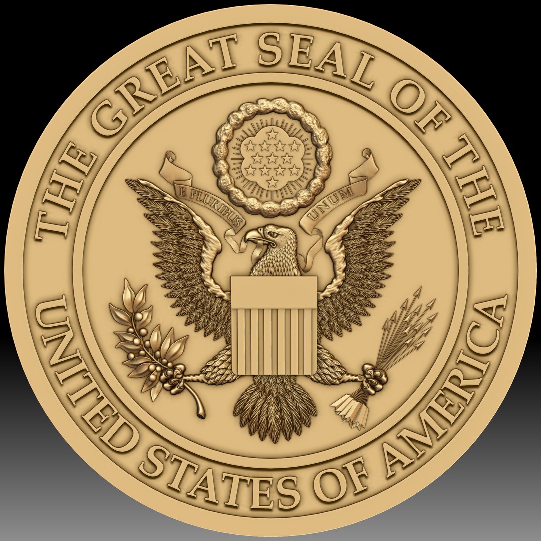Great Seal of the United States model https://p.turbosquid.com/ts-thumb/7n/45Wbev/of/12/jpg/1723723420/1920x1080/fit_q87/de352063f56b89f2f62aa4852df0c68778c4e6ee/12.jpg