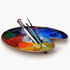 3d brush palette model