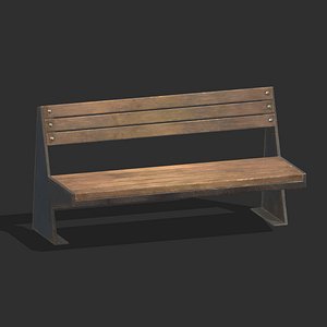 3D Bench 06 Low Poly PBR Realistic