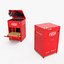 Refrigeratore per bottiglie Coca-Cola con caricatore rotante, rosso vintage, truccato
