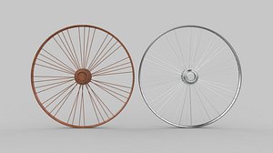 3D Vintage Wheel 3D model